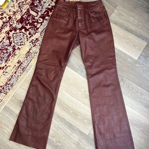 Express Rust Leather Pants
